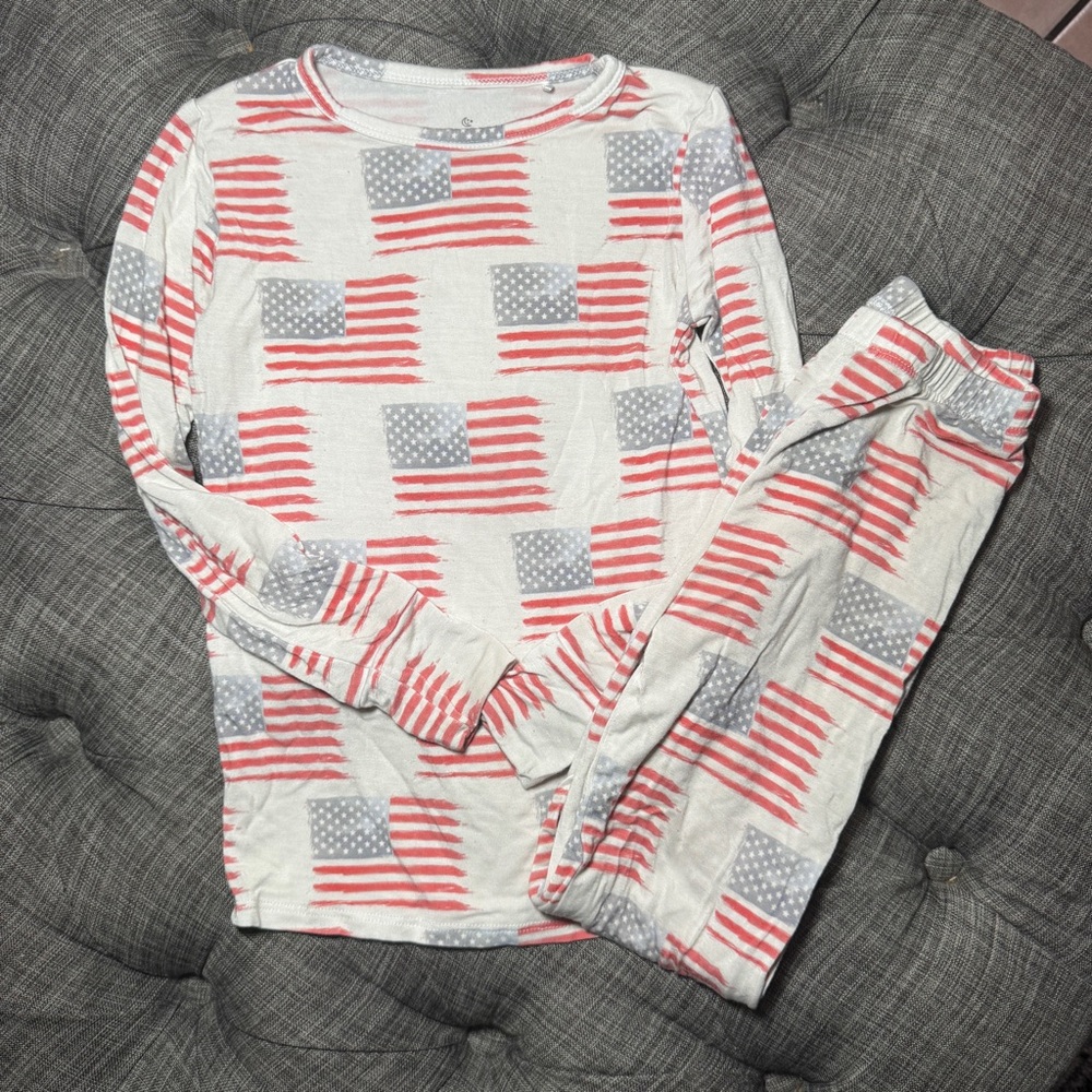 Little Pajamas Co. Patriotic Kids Pajamas Set - Red, White, and Blue